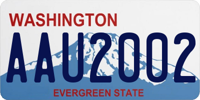 WA license plate AAU2002