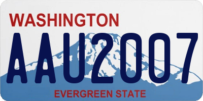 WA license plate AAU2007