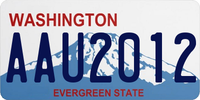 WA license plate AAU2012