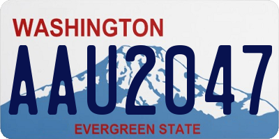 WA license plate AAU2047