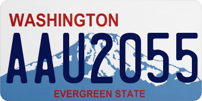 WA license plate AAU2055