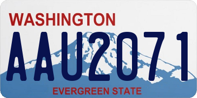 WA license plate AAU2071