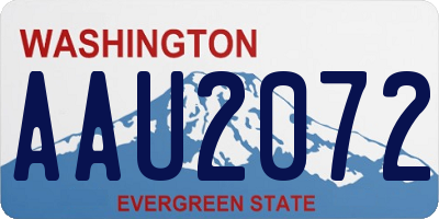 WA license plate AAU2072