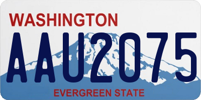 WA license plate AAU2075