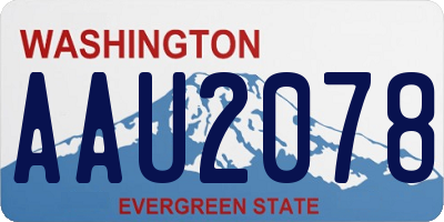 WA license plate AAU2078