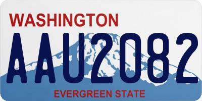 WA license plate AAU2082