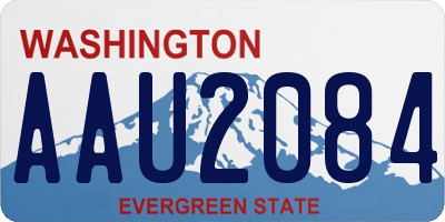 WA license plate AAU2084