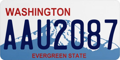WA license plate AAU2087