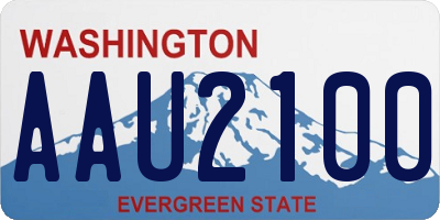 WA license plate AAU2100