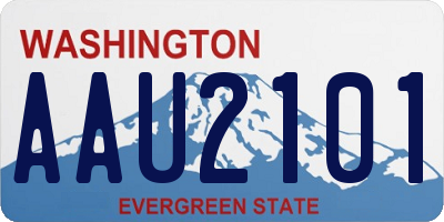 WA license plate AAU2101