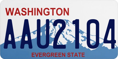 WA license plate AAU2104