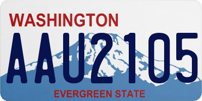 WA license plate AAU2105