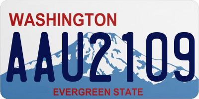 WA license plate AAU2109
