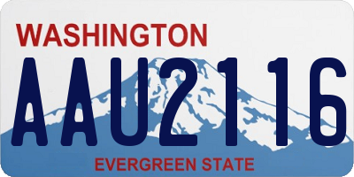 WA license plate AAU2116