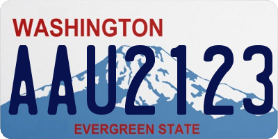 WA license plate AAU2123