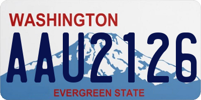 WA license plate AAU2126