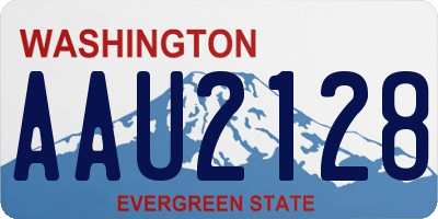 WA license plate AAU2128