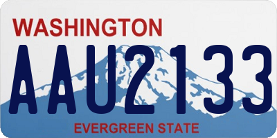 WA license plate AAU2133
