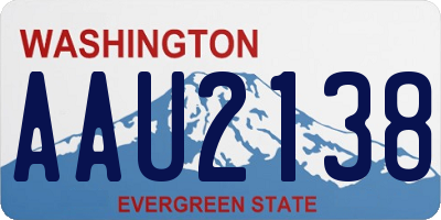 WA license plate AAU2138