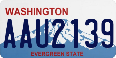 WA license plate AAU2139