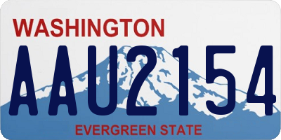 WA license plate AAU2154
