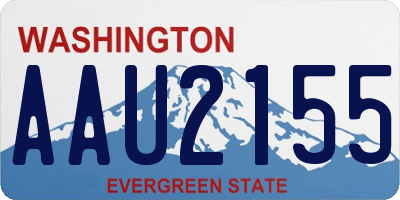 WA license plate AAU2155