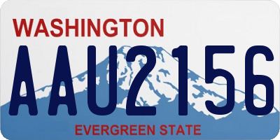 WA license plate AAU2156