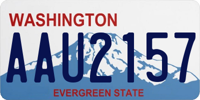 WA license plate AAU2157