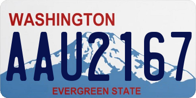 WA license plate AAU2167