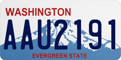 WA license plate AAU2191