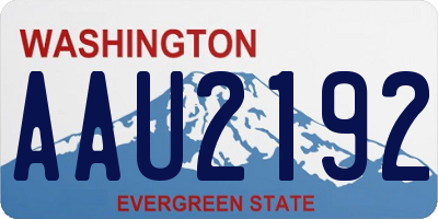 WA license plate AAU2192