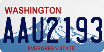 WA license plate AAU2193