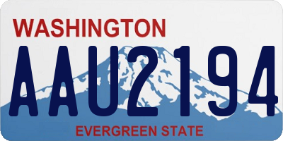 WA license plate AAU2194