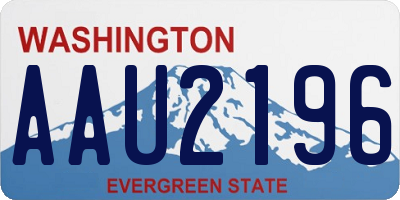 WA license plate AAU2196