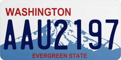 WA license plate AAU2197