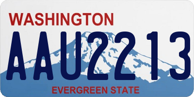 WA license plate AAU2213