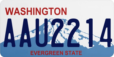 WA license plate AAU2214