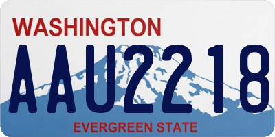 WA license plate AAU2218