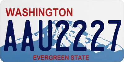 WA license plate AAU2227