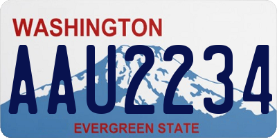 WA license plate AAU2234