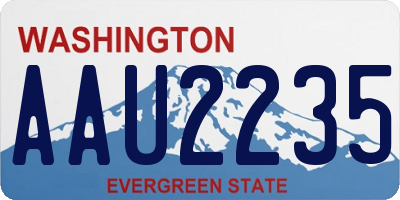 WA license plate AAU2235