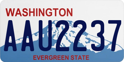WA license plate AAU2237