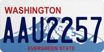 WA license plate AAU2257