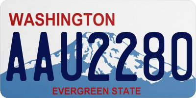 WA license plate AAU2280