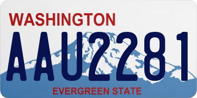 WA license plate AAU2281
