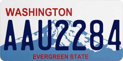 WA license plate AAU2284