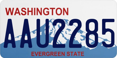 WA license plate AAU2285