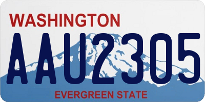WA license plate AAU2305