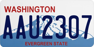 WA license plate AAU2307