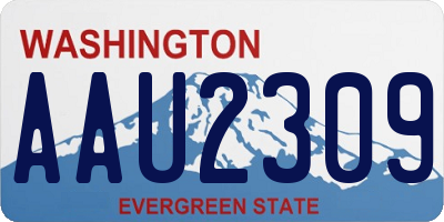 WA license plate AAU2309